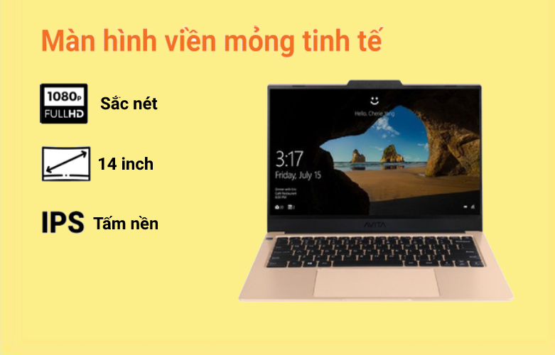 Laptop Avita Liber V14C-UG| Màn hình viền mỏng tinh tế